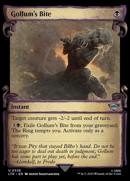 Gollum's Bite, Magic card LTR 536 — The Lord of the Rings: Tales of Middle-earth set