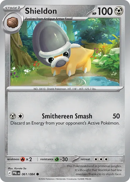 Shieldon, Pokémon card PBL 061 — Pitch Black set