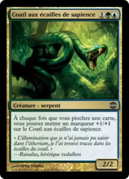 Coatl aux écailles de sapience, carte Magic ARB 101 — extension La Renaissance d'Alara