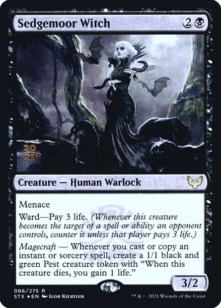 Sedgemoor Witch, Magic card PSTX 86s — Strixhaven: School of Mages Promos set