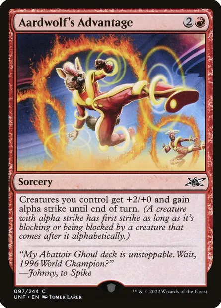 Aardwolf's Advantage, Magic card UNF 97 — Unfinity set