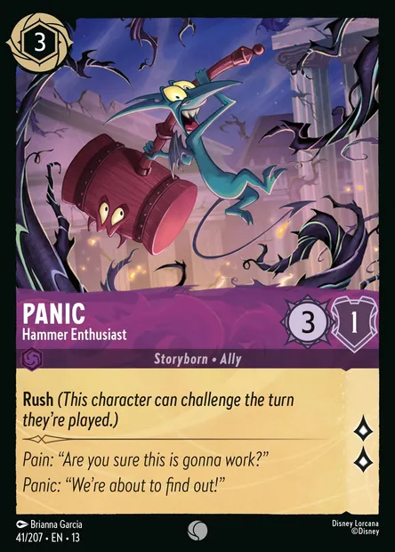Panic - Hammer Enthusiast, Disney Lorcana card CH13-041 — Attack of the Vine! set