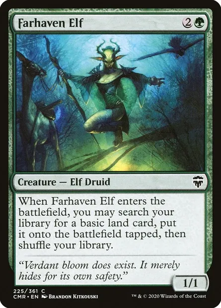 Farhaven Elf, Magic card CMR 225 — Commander Legends set