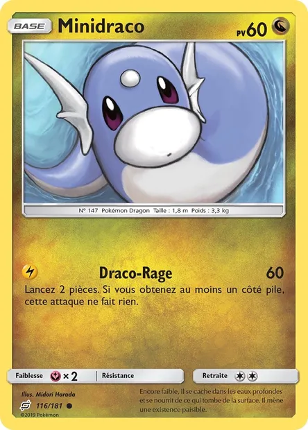Minidraco, carte Pokémon TEU 116 — extension Duo de Choc