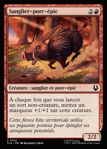 Sanglier-porc-épic, carte Magic TLA 124 — extension Avatar: The Last Airbender