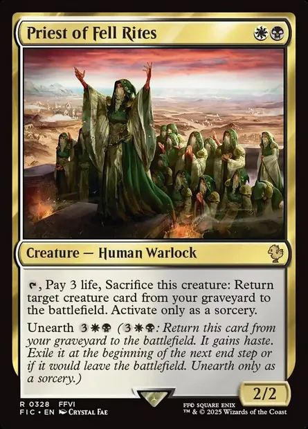 Priest of Fell Rites, Magic card FIC 328 — Final Fantasy Commander set
