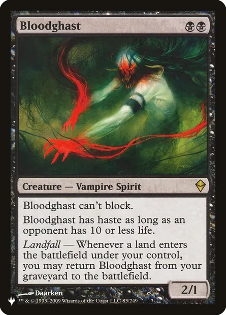 Bloodghast, Magic card PLST ZEN-83 — The List set
