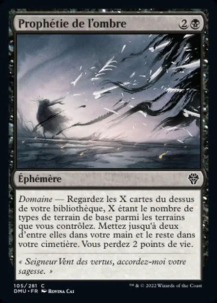 Prophétie de l'ombre, carte Magic DMU 105 — extension Dominaria Uni