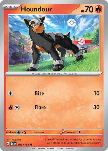 Houndour, Pokémon card SVI 033 — Scarlet & Violet set
