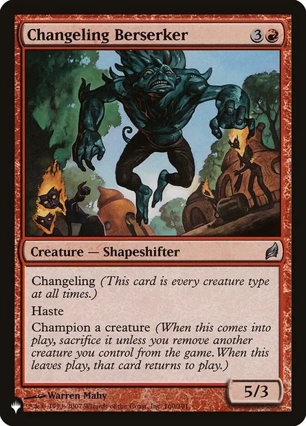Changeling Berserker, Magic card PLST LRW-160 — The List set