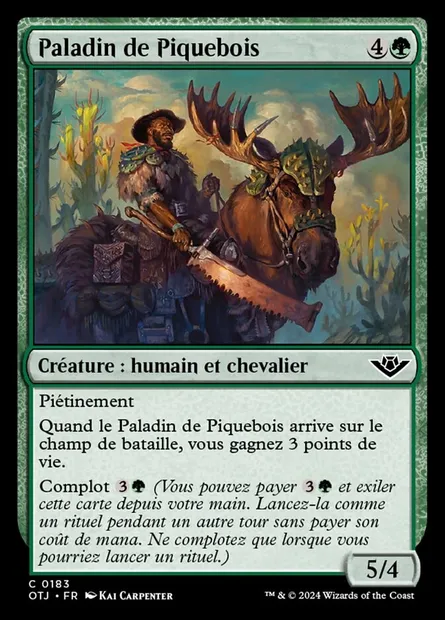 Paladin de Piquebois, carte Magic OTJ 183 — extension Outlaws of Thunder Junction