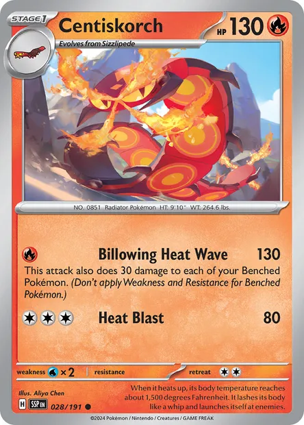 Centiskorch, Pokémon card SSP 028 — Surging Sparks set