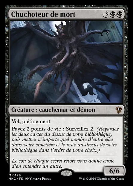 Chuchoteur de mort, carte Magic MKC 128 — extension Murders at Karlov Manor Commander
