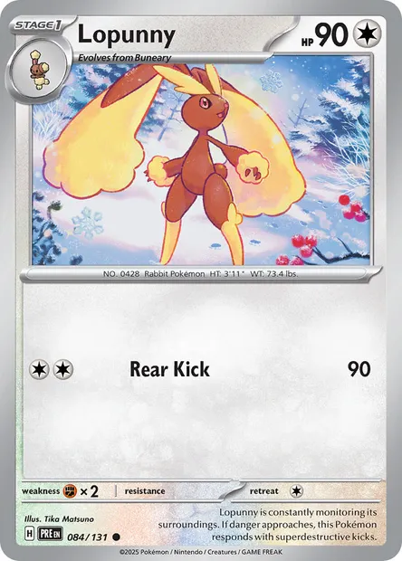 Lopunny, Pokémon card PRE 084 — Prismatic Evolutions set