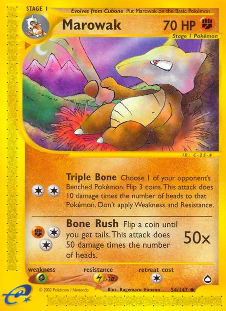 Marowak, Pokémon card AQ 54 — Aquapolis set