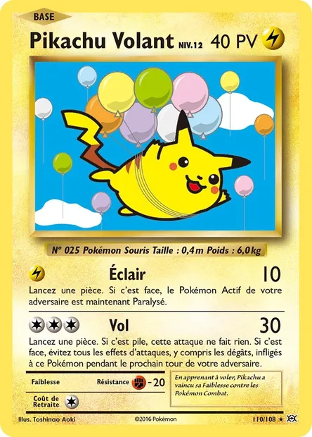 Pikachu Volant, carte Pokémon EVO 110 — extension Évolutions