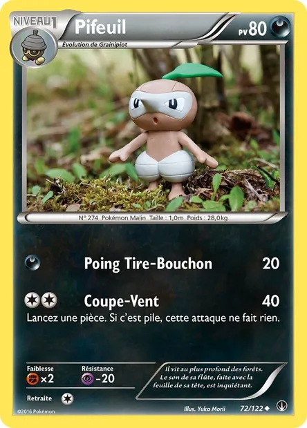 Pifeuil, carte Pokémon BKP 72 — extension Rupture Turbo