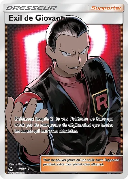 Exil de Giovanni, carte Pokémon HIF 67 — extension Destinées Occultes