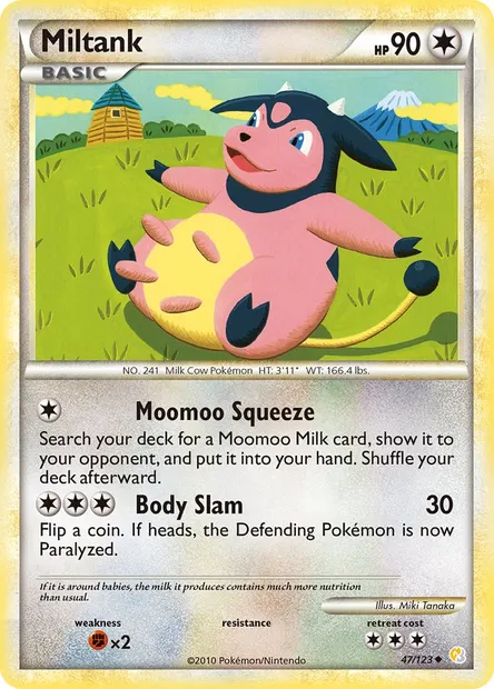Miltank, Pokémon card HS 47 — HeartGold SoulSilver set