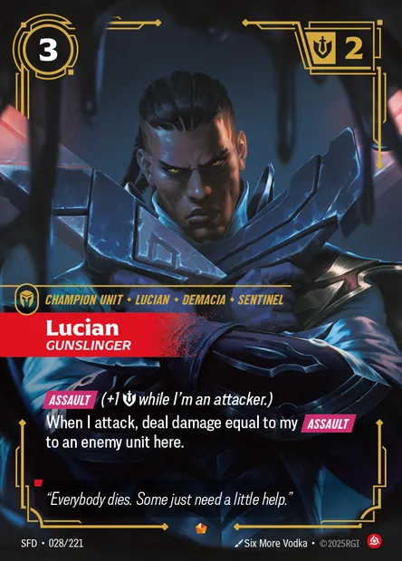 Lucian, Riftbound card SFD 028 — Spiritforged set