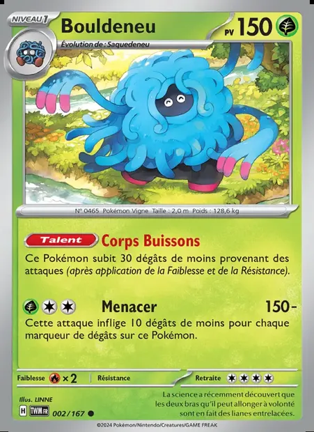 Bouldeneu, carte Pokémon TWM 002 — extension Mascarade Crépusculaire