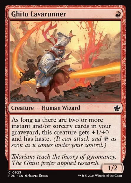 Ghitu Lavarunner, Magic card FDN 623 — Foundations set