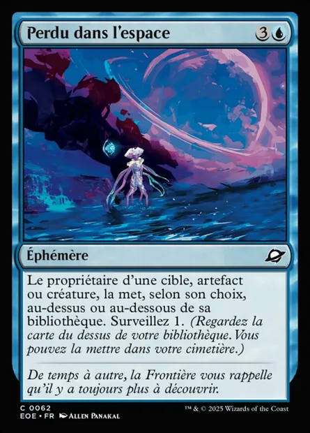 Perdu dans l'espace, carte Magic EOE 62 — extension Edge of Eternities
