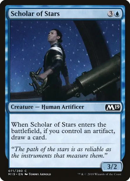 Scholar of Stars, Magic card M19 71 — Core Set 2019 set