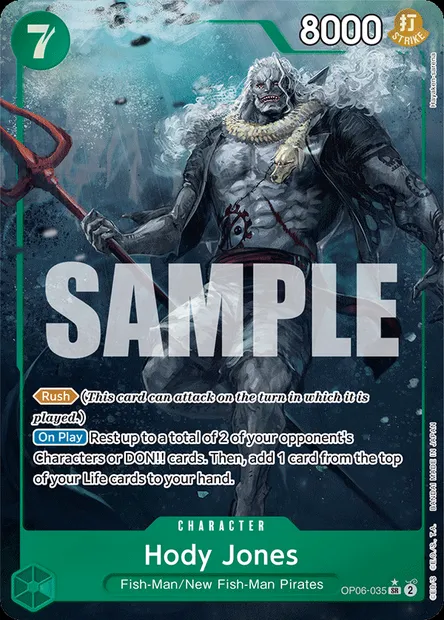 Hody Jones, One Piece card OP06-035 — WINGS OF THE CAPTAIN set