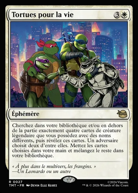Tortues pour la vie, carte Magic TMT 27 — extension Teenage Mutant Ninja Turtles