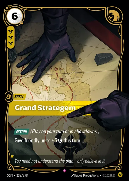 Grand Strategem, carte Riftbound OGN 233 — extension Origins