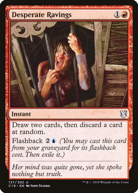 Desperate Ravings, Magic card C19 137 — Commander 2019 set