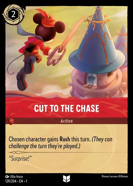 Cut to the Chase, Disney Lorcana card CH1-129 — The First Chapter set