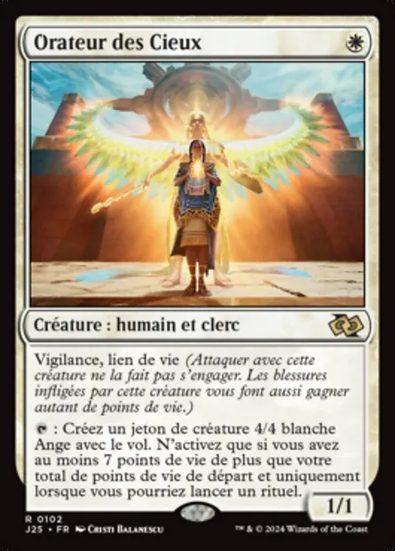Orateur des Cieux, carte Magic J25 102 — extension Foundations Jumpstart