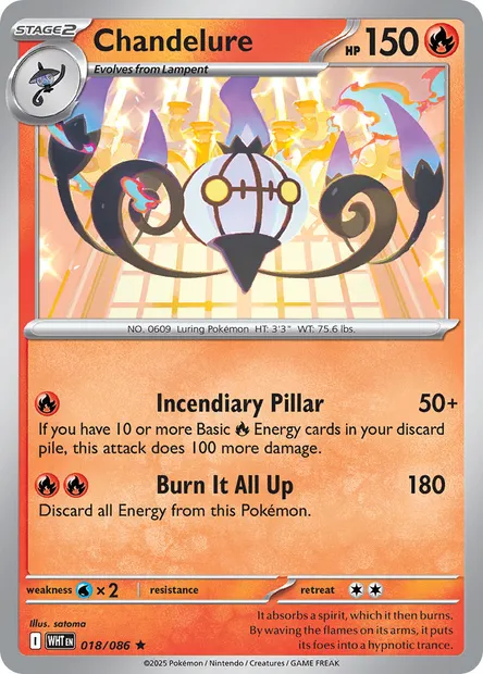 Chandelure, Pokémon card WHT 018 — White Flare set