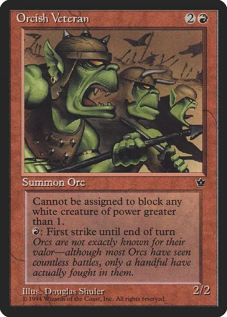 Orcish Veteran, carte Magic FEM 62a — extension Fallen Empires