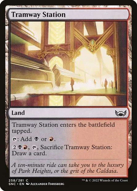 Tramway Station, Magic card SNC 258 — Streets of New Capenna set