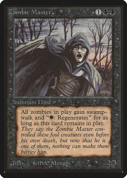 Maître des zombies, carte Magic LEB 138 — extension Limited Edition Beta