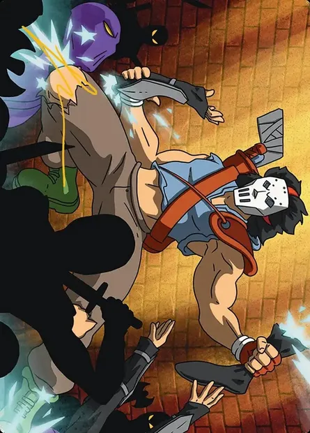 Casey Jones, Vigilante // Casey Jones, Vigilante, Magic card ATMT 28 — Teenage Mutant Ninja Turtles Art Series set