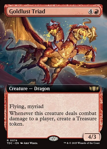 Goldlust Triad, Magic card TDC 74 — Tarkir: Dragonstorm Commander set