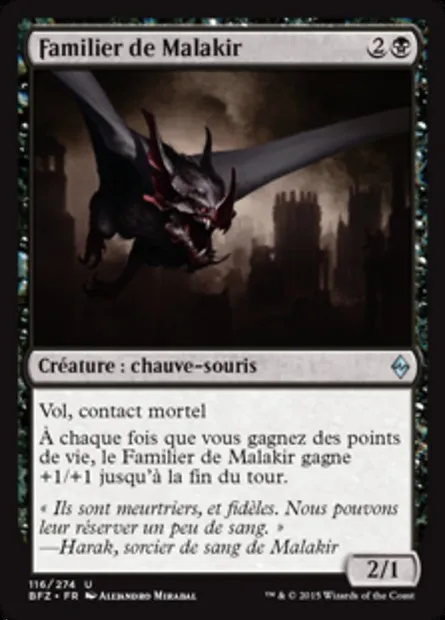 Familier de Malakir, carte Magic BFZ 116 — extension La bataille de Zendikar