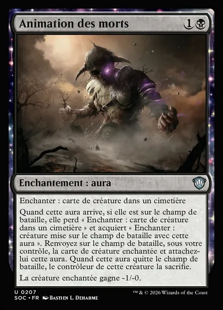 Animation des morts, carte Magic SOC 207 — extension Secrets of Strixhaven Commander