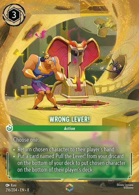 Wrong Lever!, Disney Lorcana card CH8-216 — The Reign of Jafar set
