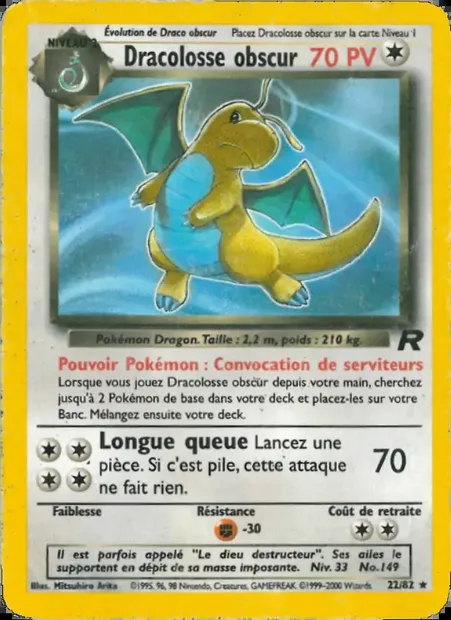Dracolosse obscur, carte Pokémon TR 22 — extension Team Rocket