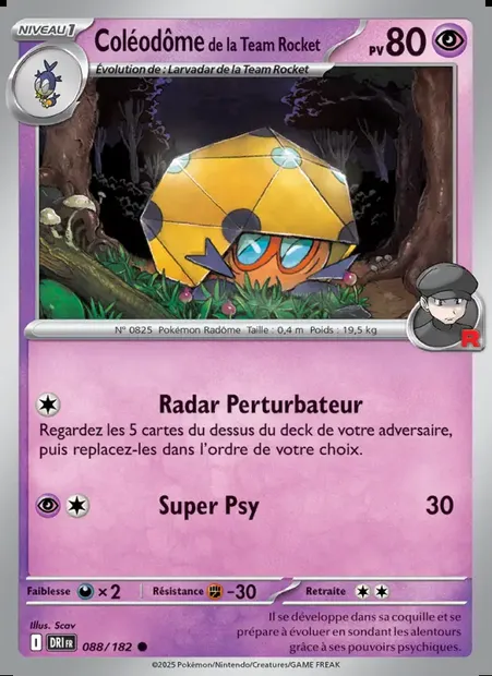 Coléodôme de la Team Rocket, carte Pokémon DRI 088 — extension Rivalités Destinées