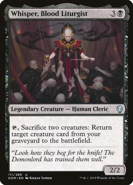 Whisper, Blood Liturgist, Magic card DOM 111 — Dominaria set