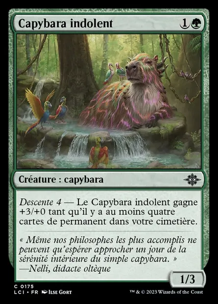 Capybara indolent, carte Magic LCI 175 — extension The Lost Caverns of Ixalan