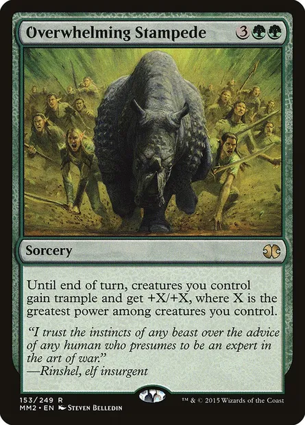Overwhelming Stampede, Magic card MM2 153 — Modern Masters 2015 set