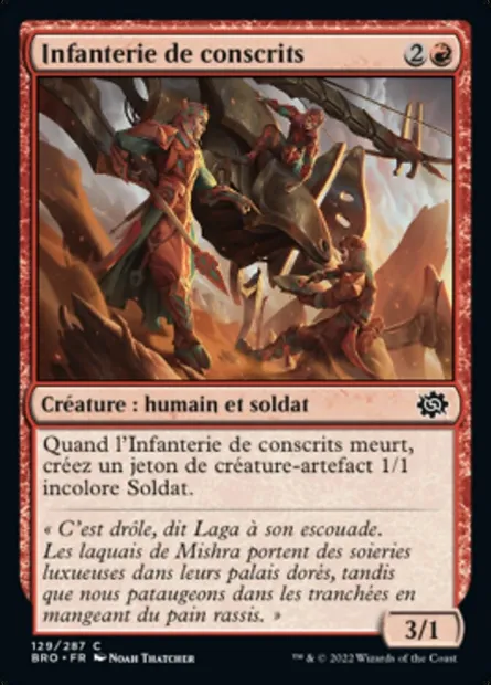 Infanterie de conscrits, carte Magic BRO 129 — extension La Guerre Fratricide