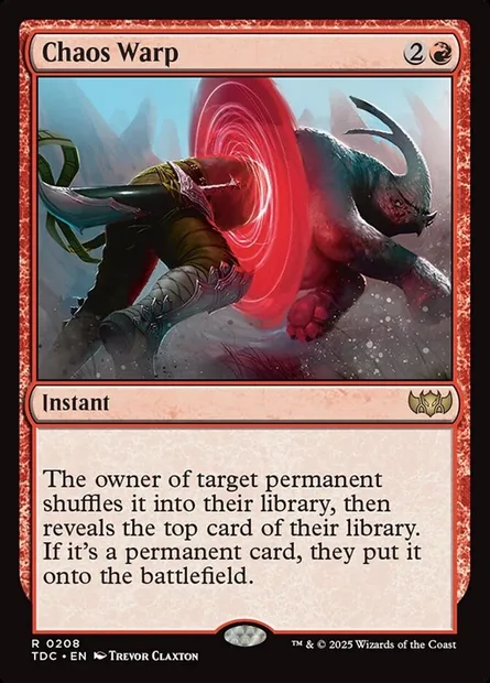 Chaos Warp, Magic card TDC 208 — Tarkir: Dragonstorm Commander set